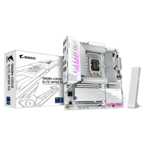 GIGABYTE B860M AORUS ELITE WIFI6E ICE mATX Motherboard – Intel B860. LGA 1851. DDR5. 3× M.2 (1× PCIe 5.0). Wi-Fi 6E. USB4 Type-C