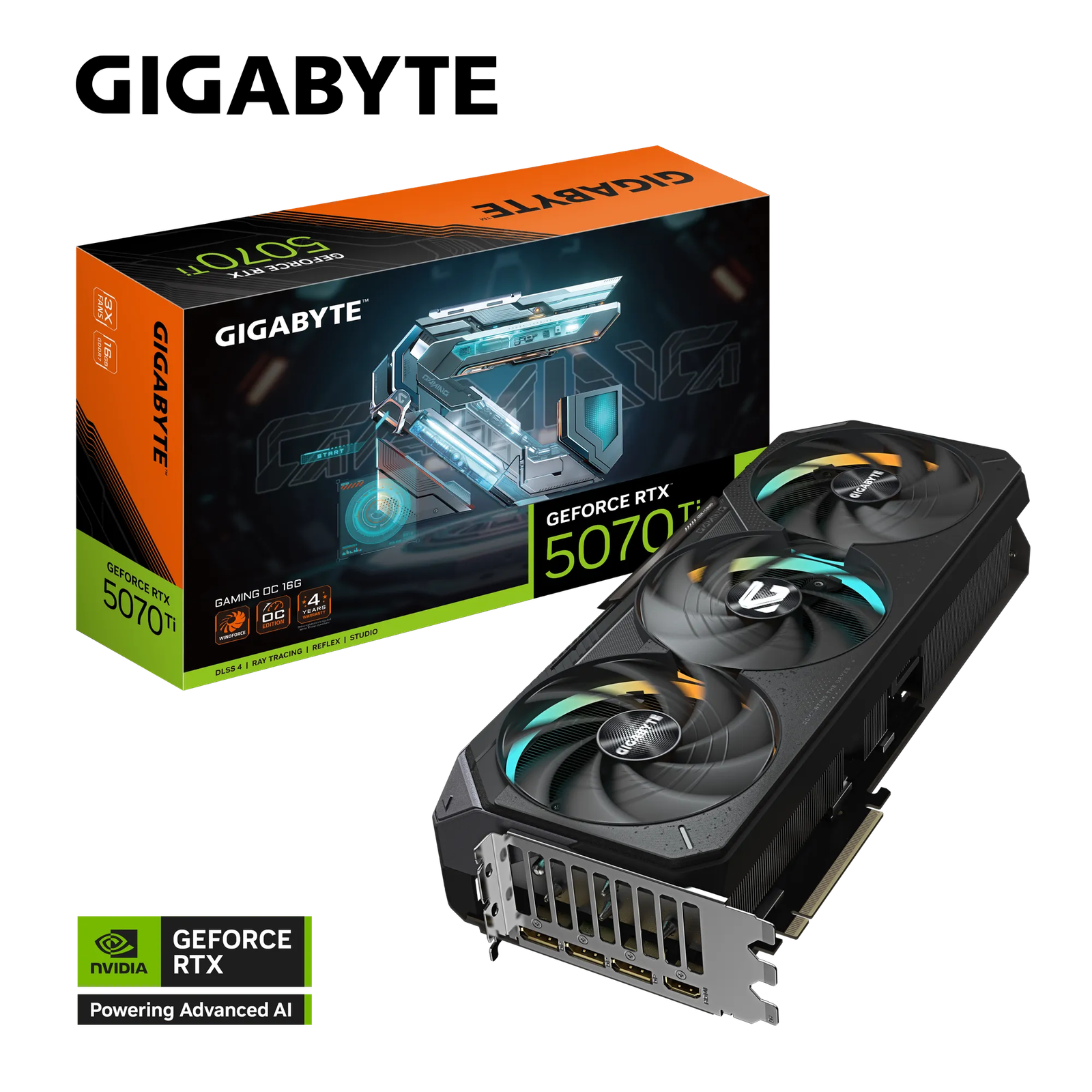 Gigabyte RTX 5070 Ti GAMING OC 16G – 16 GB GDDR7. 2.588 MHz Boost. PCIe 5.0. WINDFORCE Triple-Fan. Dual BIOS:圖片 10