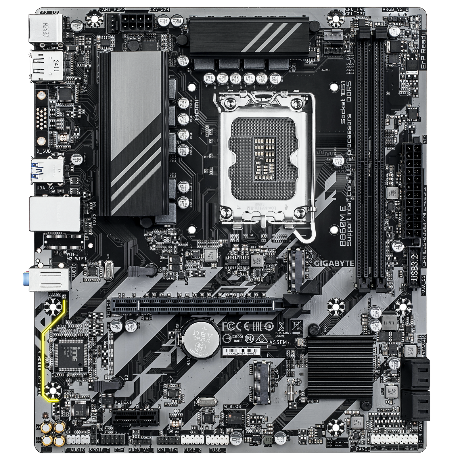 Gigabyte B860M E mATX Motherboard – LGA 1851 (Intel Core Ultra 2). DDR5 up to 9.066 MT/s OC. PCIe 5.0 & PCIe 4.0 M.2. 2.5 GbE. HDMI/DP:圖片 2