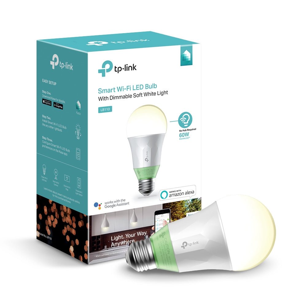 New!!!TP-Link LB110 Smart Wi-Fi LED Bulb with Dimmable Light & Energy Monitor. E27. 10W. 800lm. 2700K